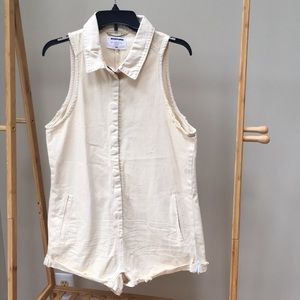 One Teaspoon Cream Denim Romper Size S
